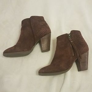 Wine Red Zippered Booties 7.5